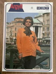 Damen Lange Klassische V Ausschnitt Strickjacke STRICKMUSTER Langarm Argyll 942 - Bild 1 von 6