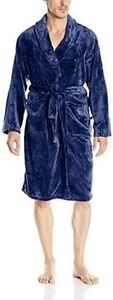 Robe Hotel Spa Luxury Collection Velvet Navy Blue Mens OSFA - Picture 1 of 2