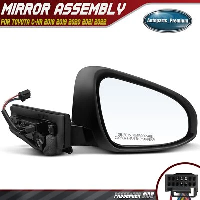 Espejo retrovisor térmico eléctrico negro pasajero derecho con intermitente para Toyota C-HR 2018-2022 Foto 1 de 4