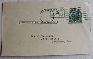 US Postal Card 1 cent revalued 2 cent used 1952 Bristol Labs Penicillin G - Picture 1 of 2