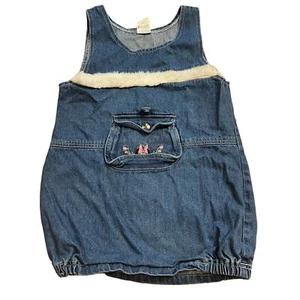Vintage Minnie Mouse Denim Dress Size 4t Disney Mickey Embroidered Casual - Picture 1 of 4