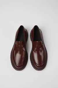 Nuevo CAMPER Walden BORGOÑA 100% Cuero BROGUES Zapatos TALLA UK 12 - Imagen 1 de 12