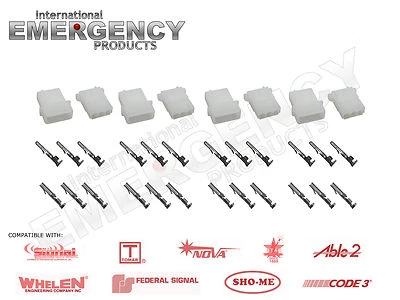 TE CONNECTIVITY 4 Set Strobe 3pin Connector AMP Power Supply Bulb Cable for Whelen Federal Code3
