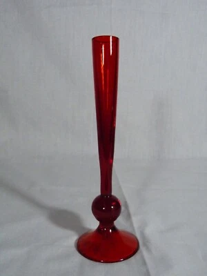 MCM 1960s WHITEFRIARS RUBY RED GLASS STEM VASE, VGC #251 - image 1 of 4
