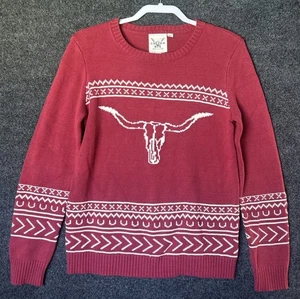 Suéter Longhorn rojo algodón y centeno talla mediana - Imagen 1 de 6