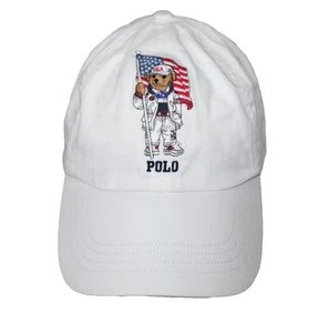 Polo Ralph Lauren Bear X Team USA White 2020 Winter Olympics Strapback Hat Cap - Picture 1 of 9