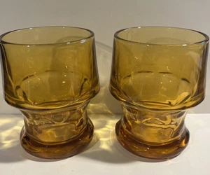 Libbey Amber Georgian On The Rocks Glasses, Set Of 2, 4” Tall, 3” Diameter - Picture 1 of 8