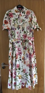 ZARA Floral Printed Belted Shirt Midi Dress Size M - Picture 1 of 4