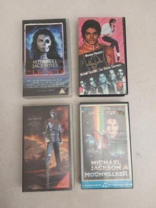 4x Michael Jackson VHS Video Tapes GHOSTS MOONWALKER MOTOWN HISTORY - Picture 1 of 11