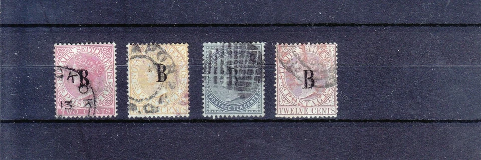 TAILANDIA SIAM 1882 PO BRITÁNICO EN BAGKOK SG 15, 20, 21, 22; 535,- LIBRAS Foto 1 de 1