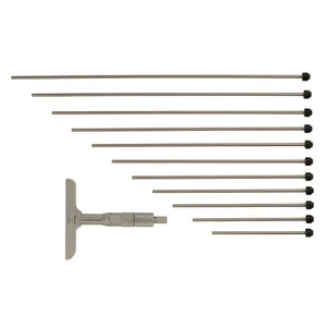 MITUTOYO 129-150 Depth Micrometer,0-12,4 In Base,12 Rods 4CGH4 - Picture 1 of 1