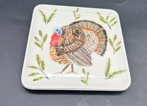 Rachel Ashwell melamine Appetizer Dessert Plates Set Of 2 Turkey Thanksgiving - Picture 1 of 6