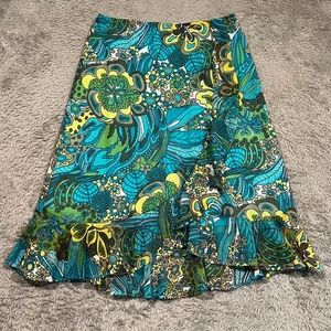 Cato Floral Ruffle Shift Flare Ruffle Skirt Women's M Pull On Elastic Waist - Picture 1 of 11