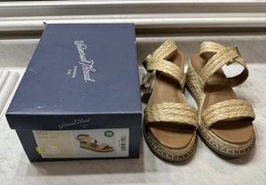 Sandali plateau espadrillas intrecciati con tacco Kayla filo universale taglia 10 - Foto 1 di 7