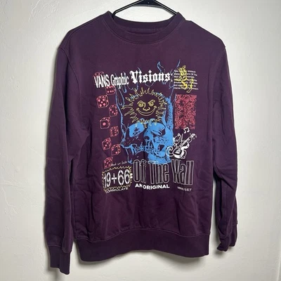 Suéter VANS Graphic Visions púrpura talla pequeña manga larga Foto 1 de 4