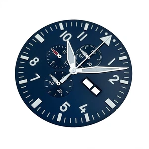 37.7mm Premium Blue Dial with Hands for Miyota 0S00 Chronograph Pilot Watch - Picture 1 of 6