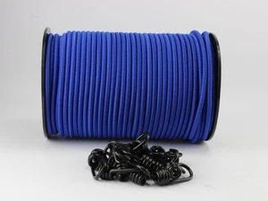 6mm Expanderseil blau 20m + 20 Spiralhaken Gummiseil Planenseil Haken Seil Plane - Bild 1 von 1
