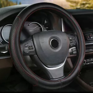 For TOYOTA Black Leather Car Steering Wheel Cover Anti-slip Interior Accessories - Picture 1 of 14