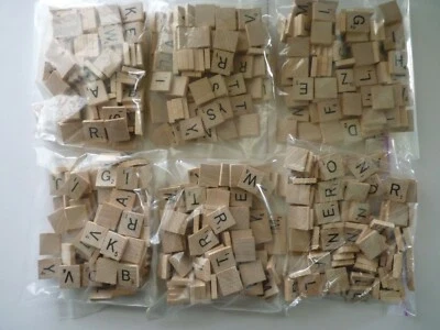 600 Genuine Scrabble Game Wood Letter Tiles ~ (6) Complete Sets - Image 1 of 3