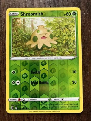 REVERSE HOLO Shroomish 004/264 - 2021 Pokemon Fusion Strike Common Card - Image 1 of 2