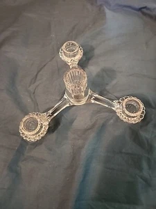 Vintage Cambridge Glas 3-armig, 4 Kerzenhalter Epergne Kerzenleuchter mit Sockel MCM - Bild 1 von 7