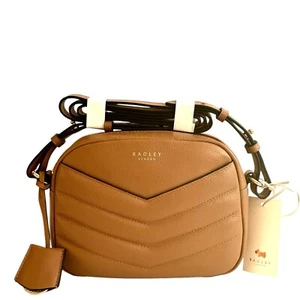 Bolso Bandolera RADLEY Gordon Road Cuero Tostado Caramelo Pequeño Cremallera Superior Nuevo Con Etiqueta - Imagen 1 de 7