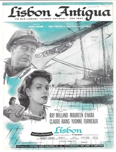 RAY MILLAND & MAUREEN O'HARA Sheet Music LISBON ANTIGUA from LISBON 1954 - Picture 1 of 6