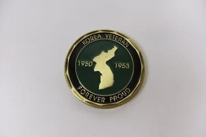 Korean Veteran Forever Proud Korean War Commemorative Challenge Coin - Picture 1 of 12