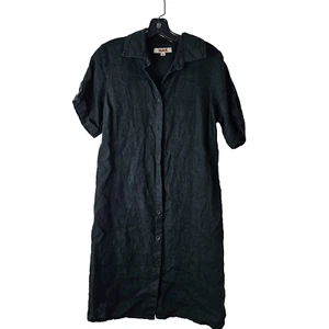 FLAX By Jeanne Englehart short sleeve linen tunic shirt dress Petite Lagenlook - Picture 1 of 7