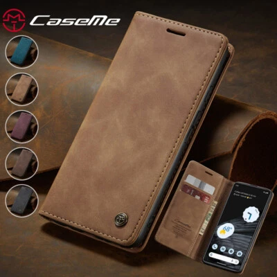 Magnetic Wallet Case Leather Flip Cover for Google Pixel 7A/8A/9A/7/8/9 Pro XL - Image 1 of 4