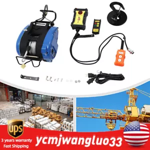 Electric Hoist Winch Portable 500kg Lifting with Wireless Remote Control 110V - Picture 1 of 20