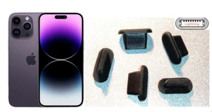 5x cache bouchon anti-poussière entrée charge iPhone 14, 14 Pro, 14 Pro Max - Photo 1/1