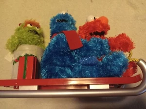 Vintage Gemmy Sesamstraße Elmo, Oscar, Keksmonsterschlitten - animiert, funktionsfähig! - Bild 1 von 7