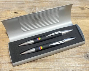 Apple Computer Novelty Rainbow Logo Mechanical&Ballpoint pen w/Box Rare Mint  - Picture 1 of 8