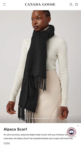 Stola sciarpa Canada Goose 100% originale alpaca nera nuova stagione 2024
