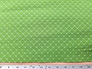 Green color diamond pattern fabric remnant 4 yards long X 60" wide - Picture 1 of 6