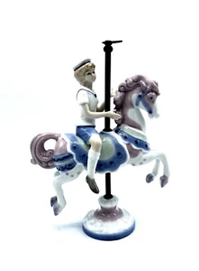 FIGURA DE PORCELANA 9" 1990 de colección carrusel infantil caballo PAUL SEBASTIAN; MEICO - Imagen 1 de 7