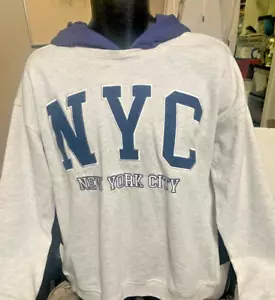 Ultra Flirt New York City NYC Gray Hoodie Men Medium Pullover Sweatshirt - Picture 1 of 4