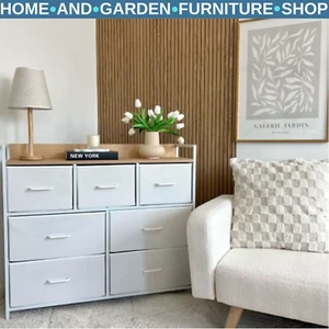 White Oak Large Bedroom Chest of Drawers Vintage Dresser Sideboard Metal Storage - Picture 1 of 10