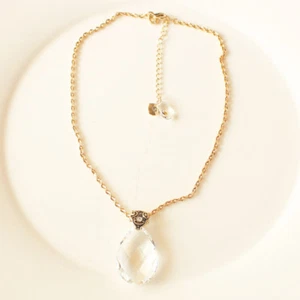 New 16" Anne Klein Glass Tear Pendant Necklace Gift Fashion Women Party Jewelry - Picture 1 of 4