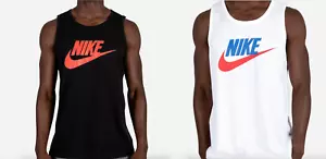 Nike NSW ICON FUTURA TANK Herren ärmellos weiß/royal oder schwarz/rot Fitnessstudio - Bild 1 von 16