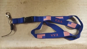 U.S.A. AMERICAN UNITED STATES  (ROYAL) Lanyard with quick release  - Picture 1 of 2