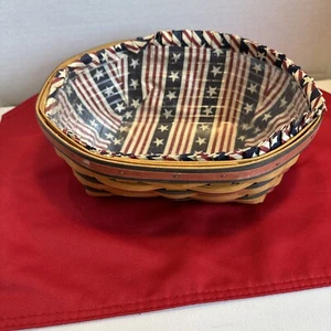 LONGABERGER 1999 All American BLUE RIBBON basket combo - L, Prot, PC Great Shape - Picture 1 of 6