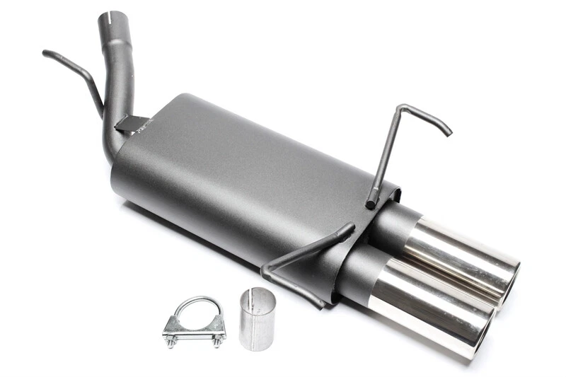 Scarico sportivo 2x76 mm tondo bordato con ABE per Opel Corsa C 1.0 - 1.7DTI - Immagine 1 di 1