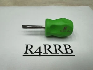 Snap-on Tools NEW GREEN Hard Grip 1/4" Flat Head Stubby Screwdriver SHD1G - Picture 1 of 5