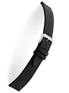 RIOS1931 FRANKLIN, genuine SUEDE LEATHER, BLACK watch strap - Picture 1 of 5