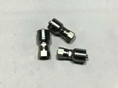 (3) 04E-604 AERO QUIP Steel 1/4" Female SAE 37 Deg Swivel Crimp Straight Fitting - Image 1 of 4