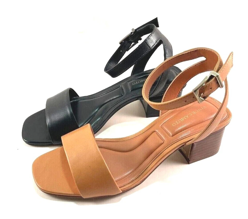 Vince Camuto Acaylee Leather Low Heel Ankle Strap Sandal Choose Sz/Color - Image 1 of 1