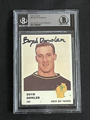 BOYD DOWLER 1961 FLEER ROOKIE SIGNED AUTOGRAPHED CARD #92 BECKETT BAS AUTHENTIC - Image 1 of 2
