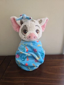 Disney Parks Babies Moana Baby Pua Pig Pouch Swaddle Blanket Plush Stuffed 10in - Picture 1 of 5